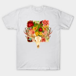 Flowered Deer Skull T-Shirt